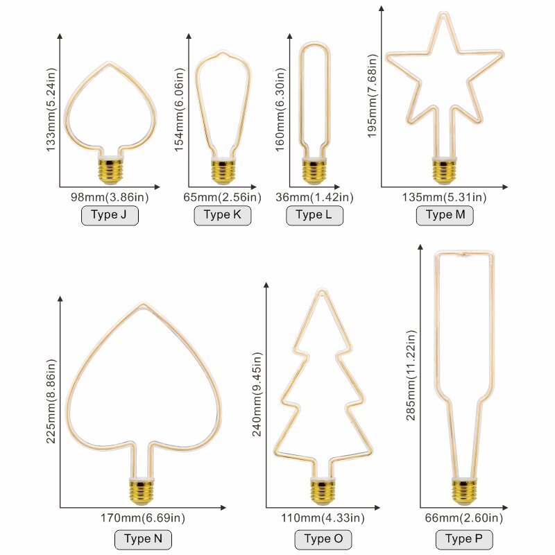 O filamento macio do vintage conduziu o bulbo de Edison, luz da noite do feriado, decoração Home do Natal, luzes de Halloween, retro, E27, E14, 4W, 8W, 220V