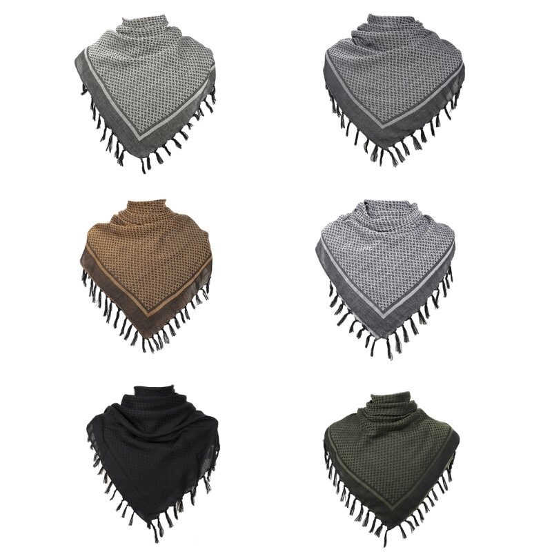 Mens Shemagh sjaals Keffiyeh vierkante sjaal met kwastjes dikker Arabische hoofddoek