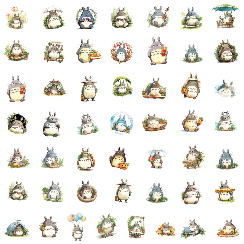 Autocollants de la série Totoro pour enfants, décalcomanies imperméables en PVC, jouets drôles de dessin animé mignon, cadeaux pour garçons et filles, nouveauté INS, 50 pièces, 100 pièces
