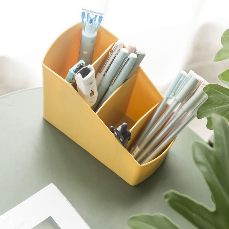 Portapenne multifunzionale portapenne in plastica di grande capacità contenitore da scrivania minimalismo Desktop Organizer