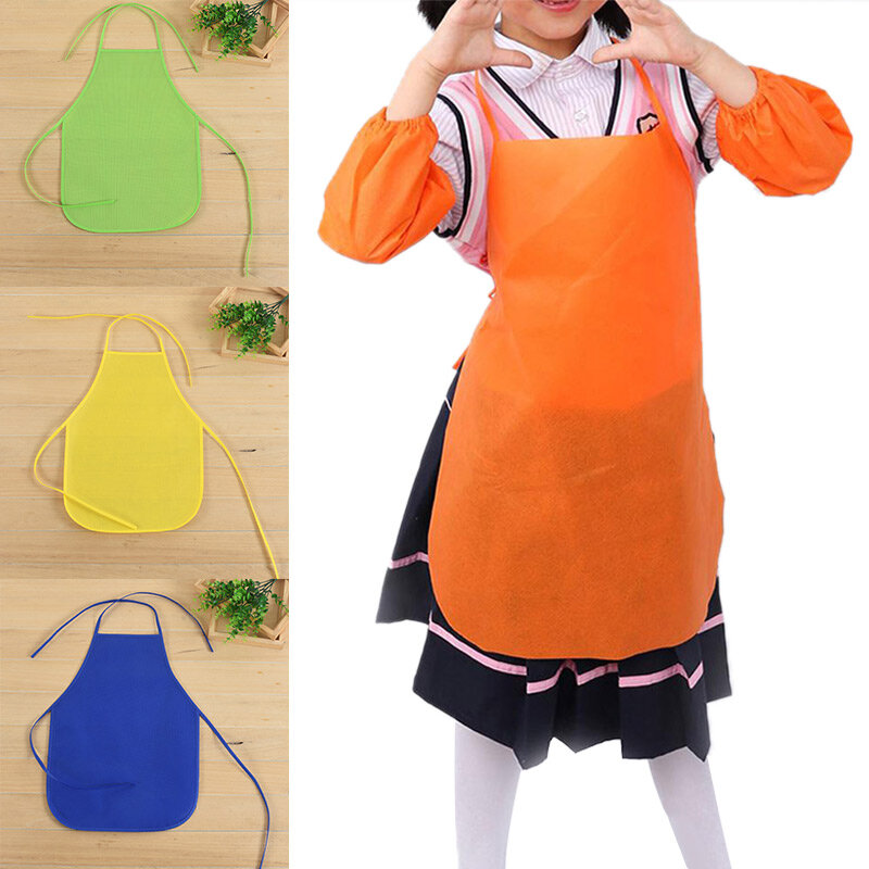 ผ้ากันเปื้อนแขนกุดผ้าลินินสำหรับเด็กผ้ากันเปื้อนสำหรับทำอาหารที่บ้านใช้ในห้องครัว