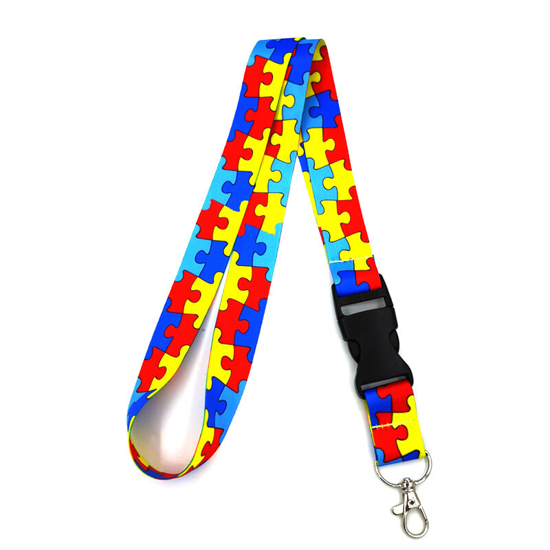 Autismus Muster Neck Keychain Halskette Gurte Bänder Anime Cartoon Neck Strap Lanyard ID abzeichen Halter Keychain Lanyards Geschenke