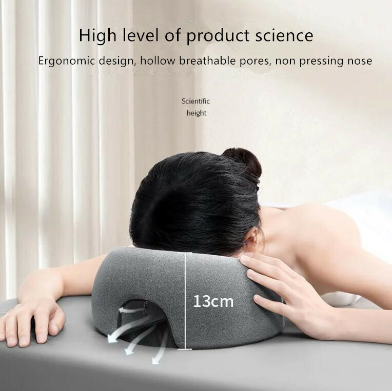Ergonomics Lying Down Pillow Memory Foam Breathable Head Rest Support Pillow Body Massage Face Rest Pillow for Beauty Salon
