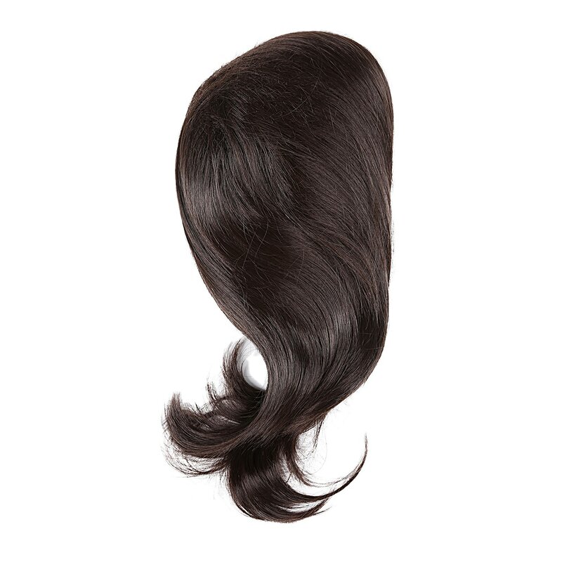 Peluca corta y recta para hombre, cabellera sintética de seda de alta temperatura, completamente artística, color marrón y negro