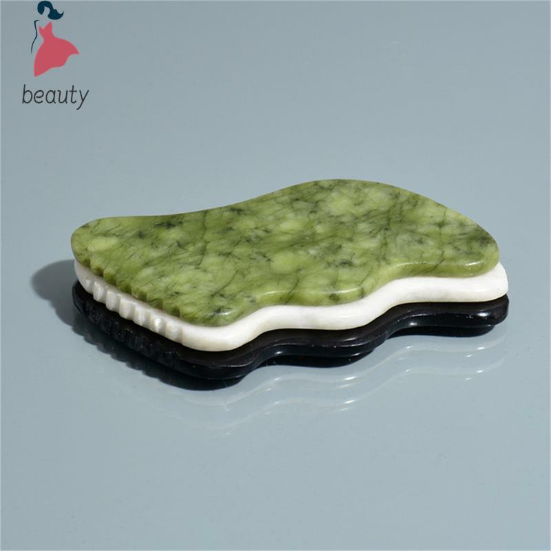 1pc Naturstein Kratz massage Werkzeug Gouache Schaber weiße Jade Gua Sha Board für Körper und Gesicht Entspannung Detox Schönheits pflege