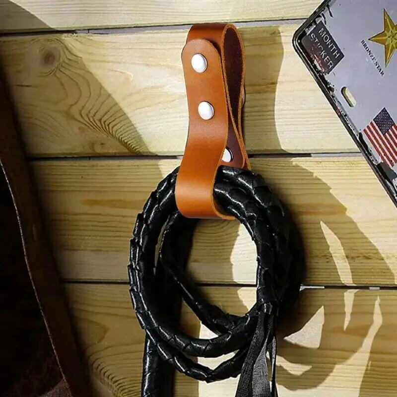 1 Pc Halloween Leather Whip Holder Cattle Whip Holder PU Leather Handmade Belt Whip Holder For Horseback Riding
