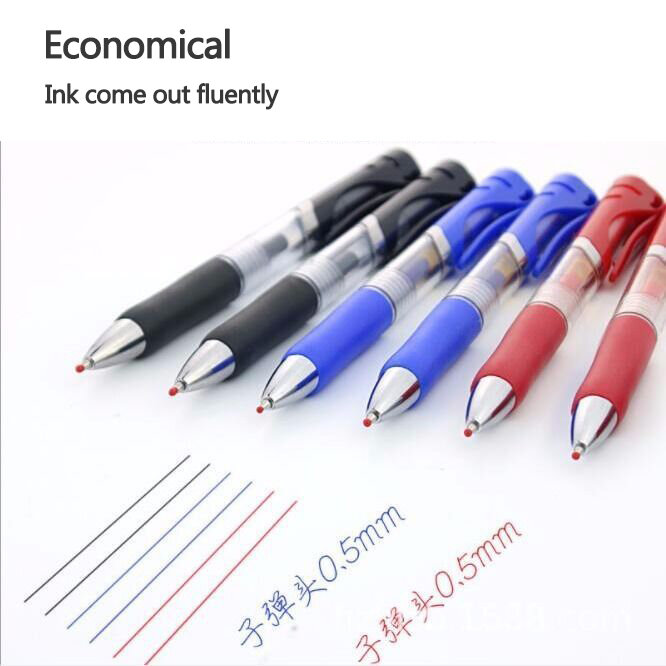 개폐식 젤 펜 세트 블랙/레드/블루 잉크 볼펜 쓰기 0.5mm 리필 사무용품 학교 용품 문구 용품