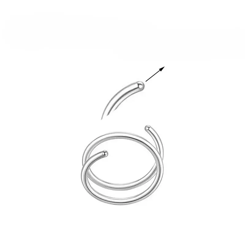 RVS Neus Ring Dubbele Hoepel Comfortabele Spiraal Septum Kraakbeen Tragus Oorbellen Piercing Sieraden Voor Vrouwen