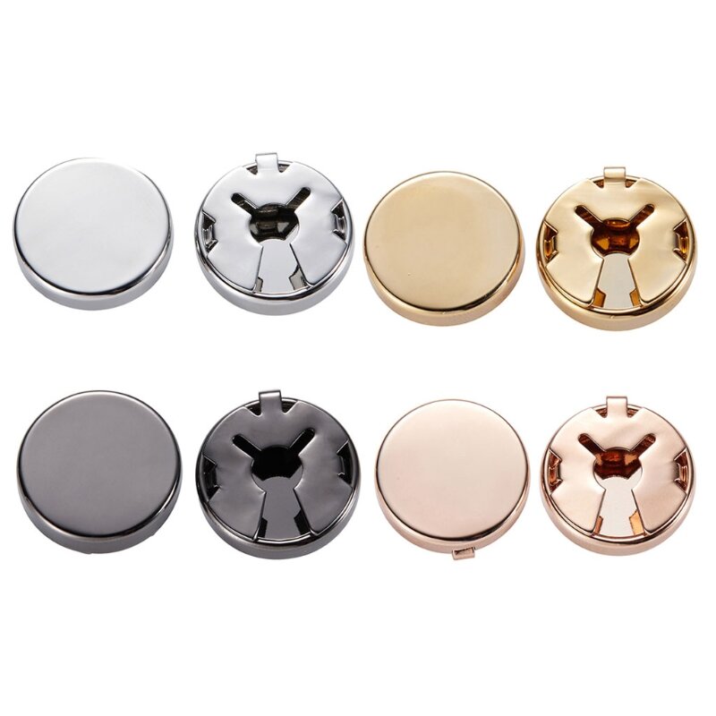 1 Pair Brass Round Cuff Button Cover Cuff Links for Wedding Formal Shirt Men's Formal Button Covers Imitation Cuff Links