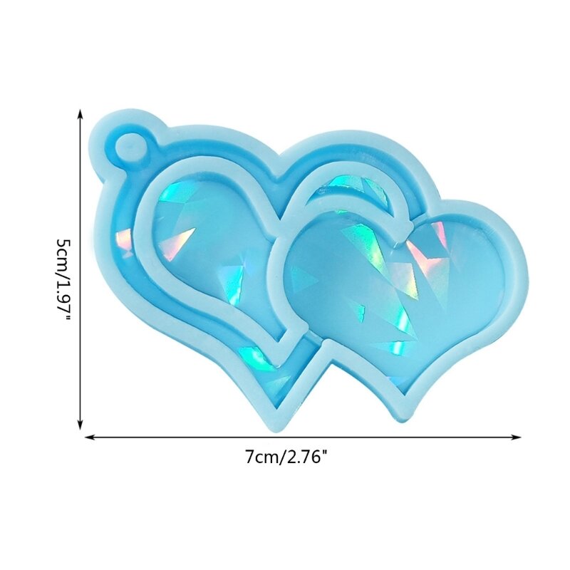 และ Shadow พวงกุญแจจี้แม่พิมพ์ซิลิโคนรูปหัวใจเครื่องประดับ DIY Crafting แม่พิมพ์สำหรับของขวัญวาเลนไทน์ K3ND