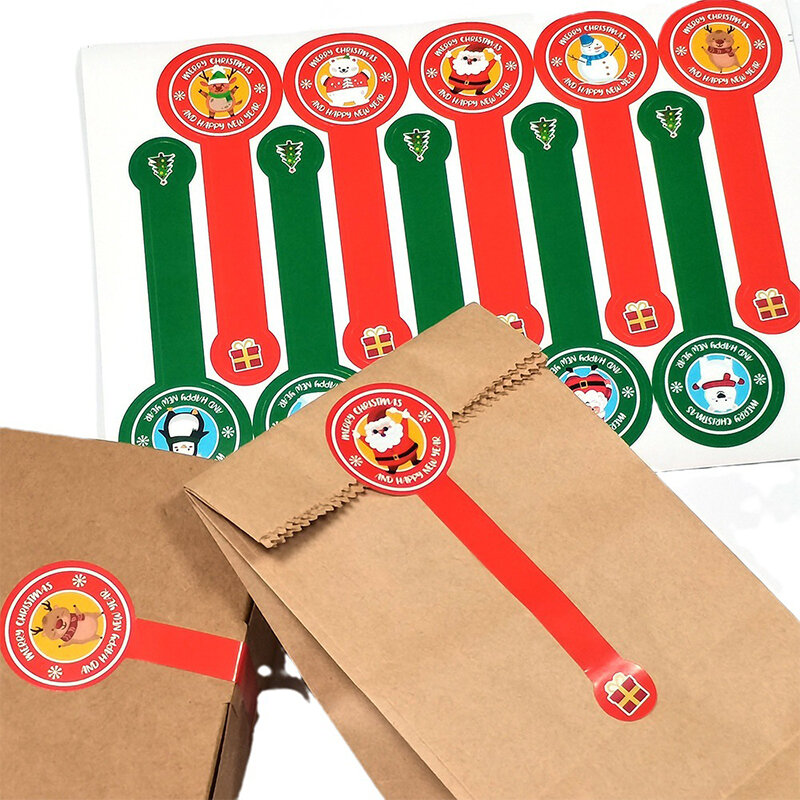 100 шт. рождественские наклейки для выпечки, коробка для торта, Мультяшные наклейки, DIY упаковочная коробка, декоративные наклейки