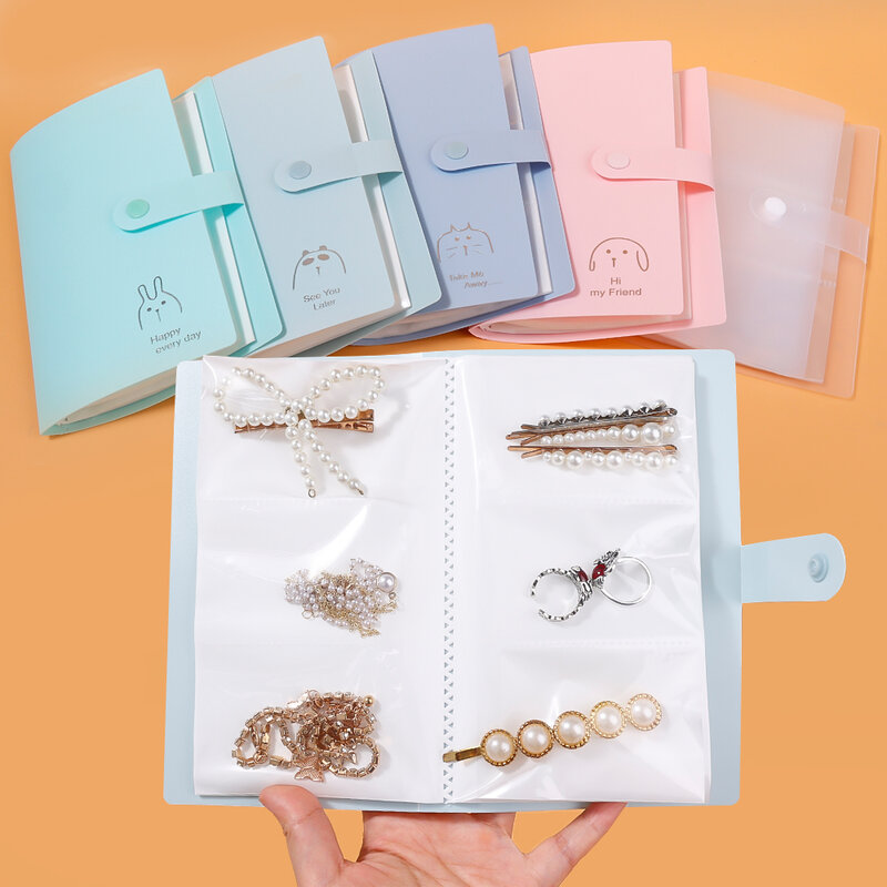 Livro de jóias de armazenamento organizador pasta folhetos para a moda coleção de jóias finas anti-oxidação organizar saco 84/120/160 grade