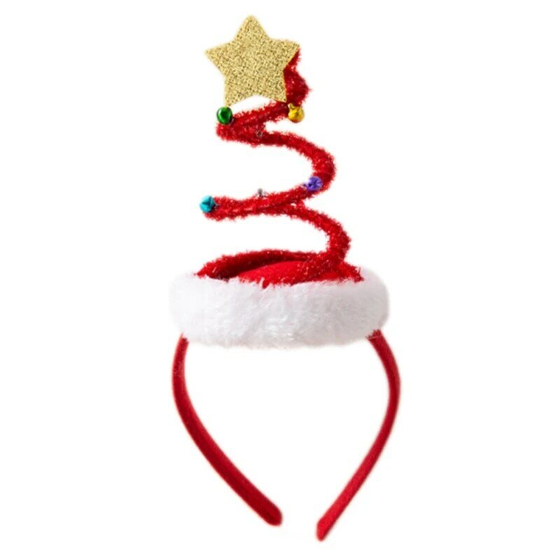 Рождественские пружинистые резинки для волос в форме дерева с колокольчиком, повязка на голову для украшения вечеринки, для Pr