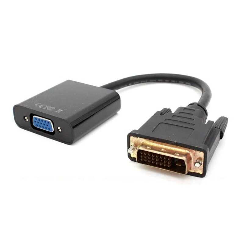 Konverter Kabel Video Adaptor DVI Ke VGA 1080P HD Penuh Kustom Konverter Kabel VGA 25Pin Ke 15Pin untuk Monitor Komputer PC