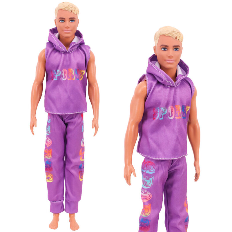 Ręcznie robiona lalka Ken odzież t-shirt + spodnie dla Barbie akcesoria do sukni modne codzienna odzież zabawki na prezent urodzinowy
