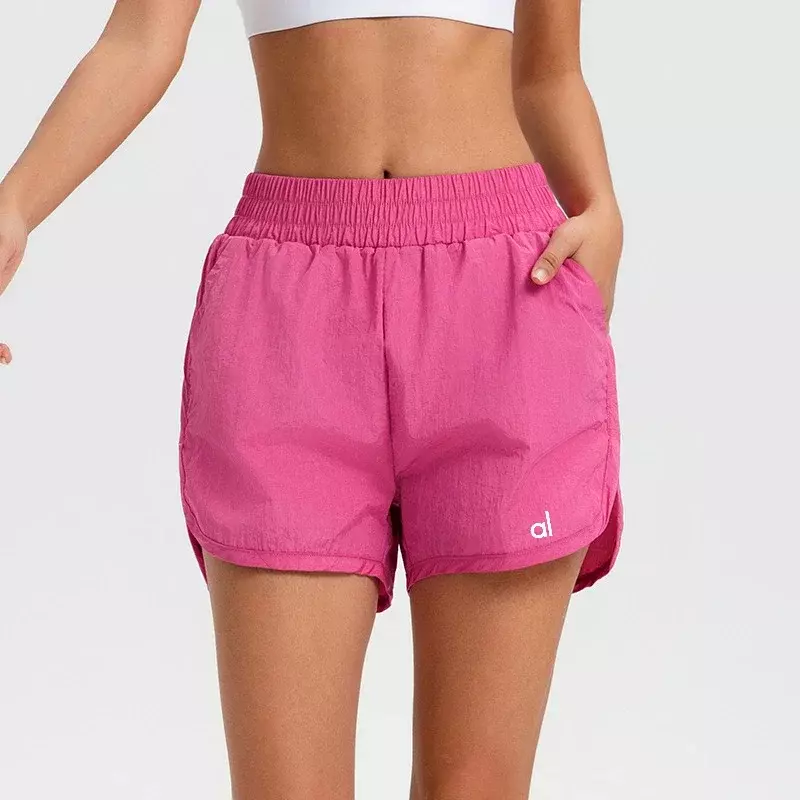 Pantalones cortos de Yoga de cintura alta para mujer, Shorts de entrenamiento deportivo, antiexposición, absorbentes de sudor, secado rápido