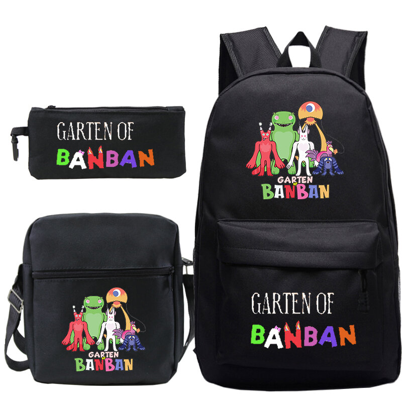 Hot Game Garten of BANBAN Banban Backpack Kids Rucksack 3pcs/set Boys Girls Knapsack Back to School Bookbag Teens Travel Bagpack