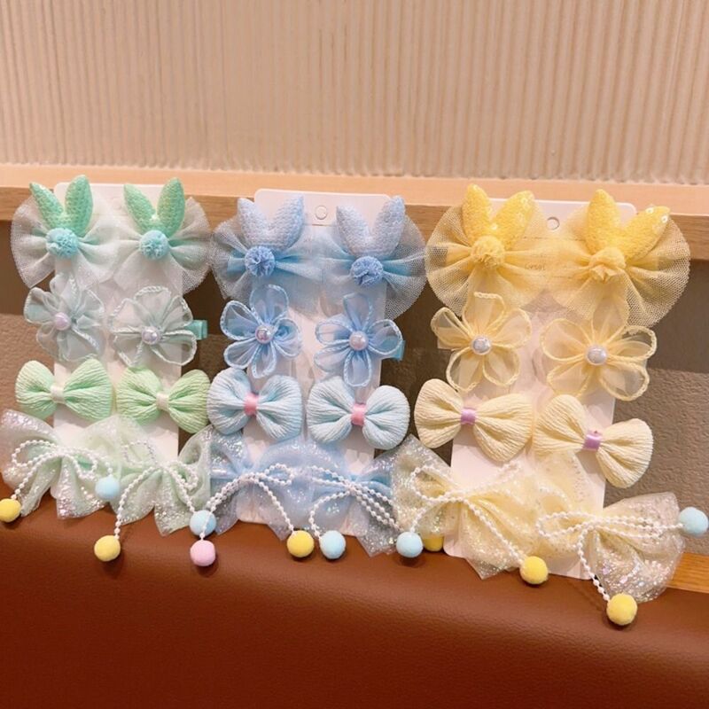 Set di mollette carine Color caramella bella Clip a becco d'anatra Kawaii Bow BB Clip Princess Series stile coreano fiore fermaglio per capelli trucco