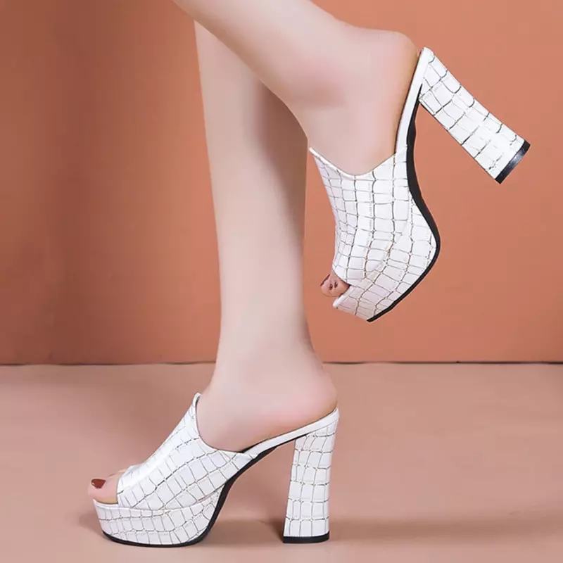 Женские шлепанцы, Новинка лета 2024, женские туфли на высоком каблуке, сланцы, дизайнерские тапочки, женская обувь