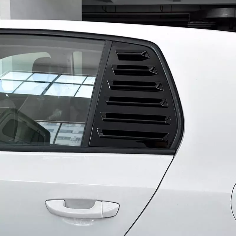 Louver traseiro do carro para VW Golf 6 MK6 2008-2012, Janela Side Shutter Cover, Adesivo Guarnição, Colher de ventilação, Fibra de Carbono ABS, Preto Acessórios