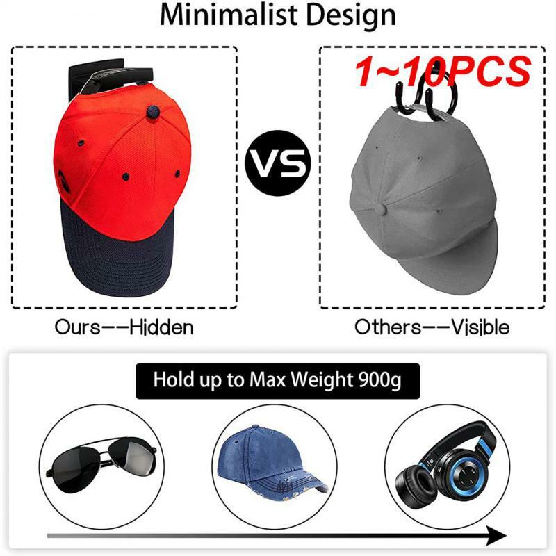 Soporte adhesivo para gorras de béisbol, perchero moderno de 1 a 10 piezas, 1, 2, 4, organizador colgante