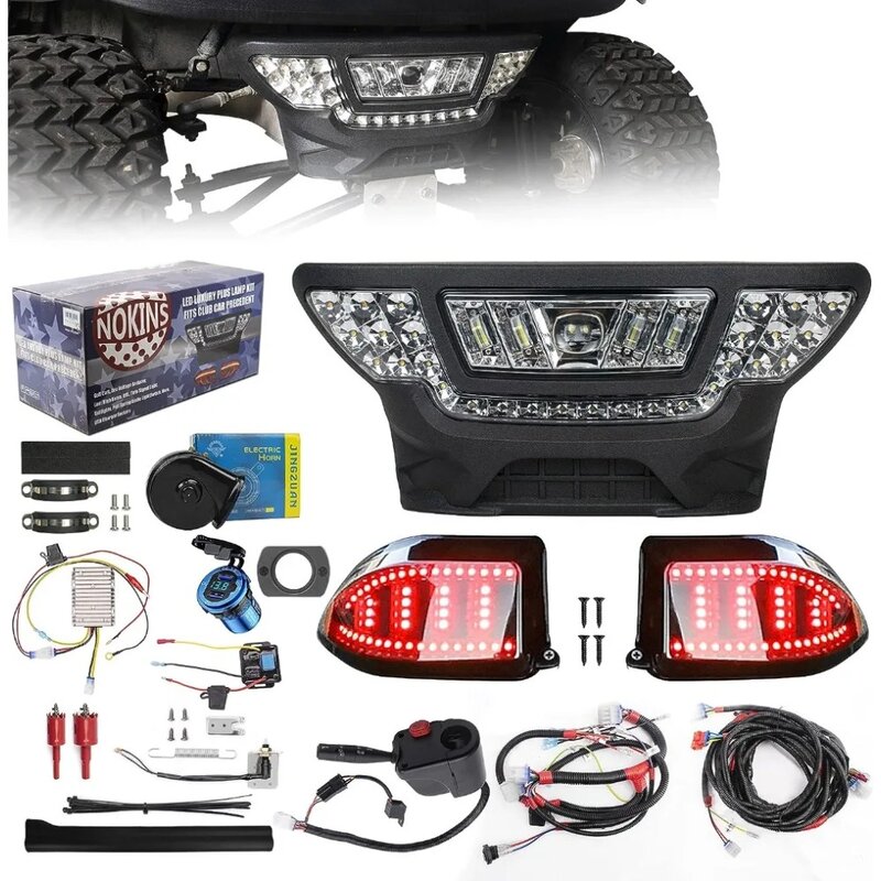 Golf Cart Deluxe Plus LED Light Kit Fit Club Car Precedent Electric & Gas 2004-UP Street Legal Light Scanning Turn
