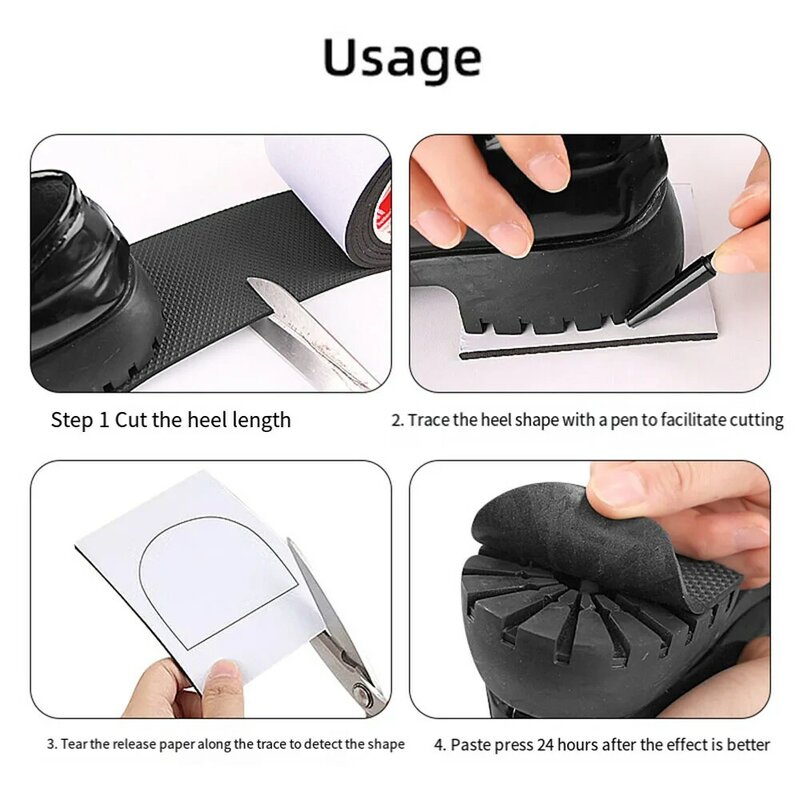 1 Roll Shoe Pad Stickers Anti-slip Tape Shoe Sole Sticker Mute Cushion Insoles Shoes Accessories Soft Cuttable Insoles Foot Pads