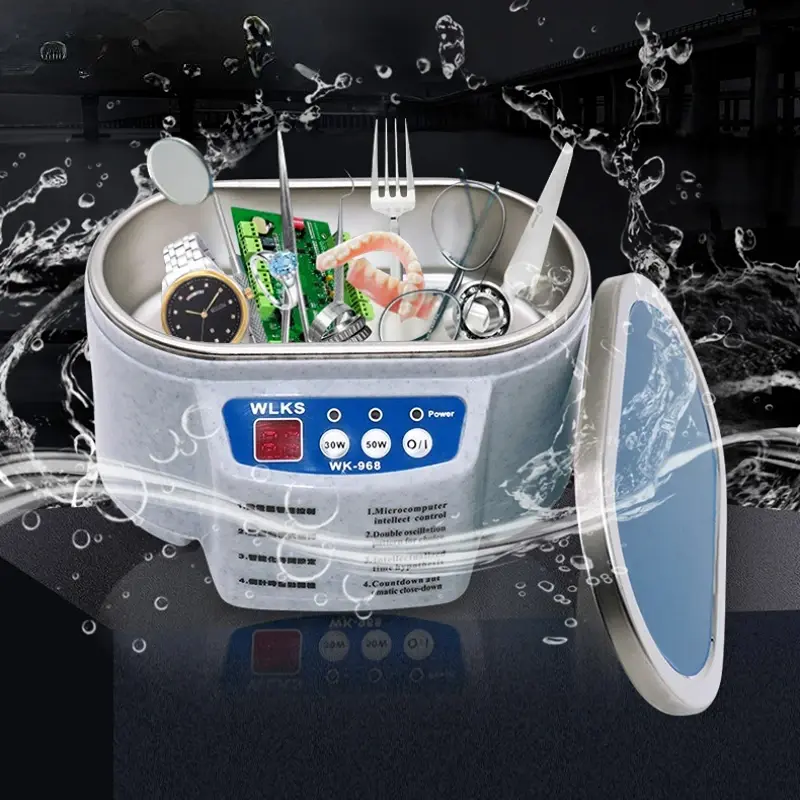 Limpiador ultrasónico para el hogar, máquina de limpieza de lentes de contacto y gafas, afeitadora de maquillaje de dientes, 40Khz, 30/50W