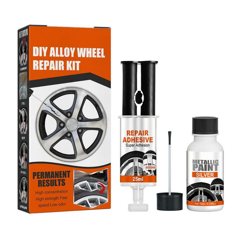Multipurpose Alloy Wheel Repair Glue Kit Protective Anti-Rust Wheel Scratch Repair Tool Set Wheel Tire Rust Removal Supplies