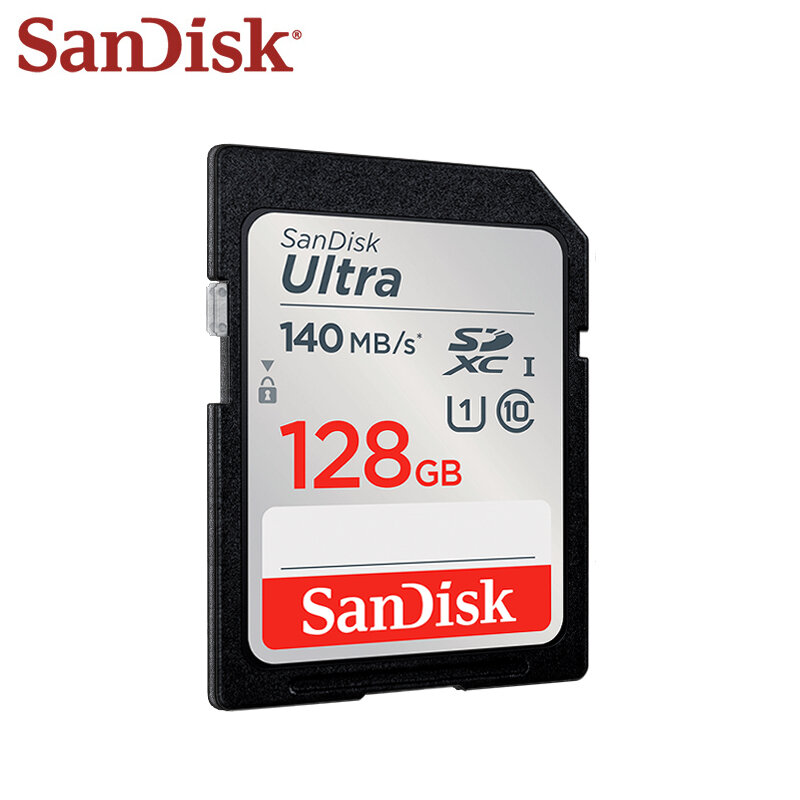 Sandisk-Cartão SD original para câmera, placa de vídeo de alta velocidade, cartão de memória flash, 32GB, até 120 Mbps, C10, 256GB, 128GB, 64GB, SDXC