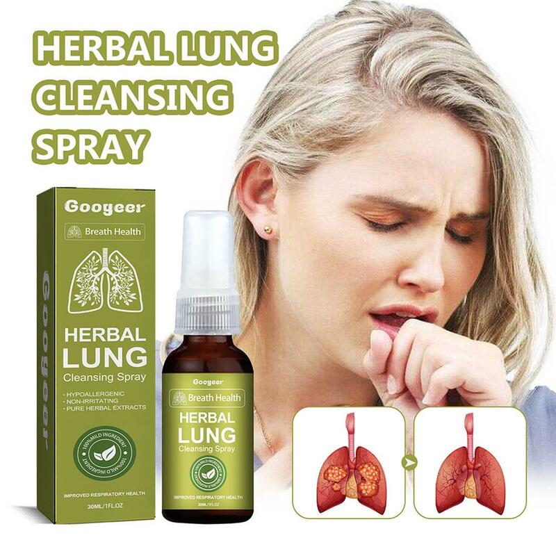 LOT Googeer Herbal Lung Cleansing Spray Breath Detox Herbal Lung Cleanse Spray, Herbal Lung Cleanse Mist - Powerful Lung Support