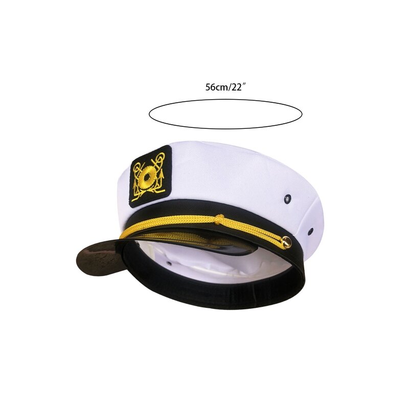 Topi Militer Bordir Topi Kapten Pelaut Kapal Yacht Boat untuk Teman
