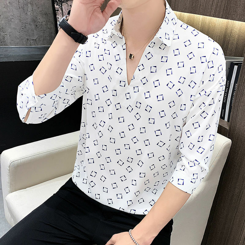 男性用の市松模様のシャツ,大きくてカジュアルな韓国のセーター,ファッショナブル,新しい夏のコレクション2024