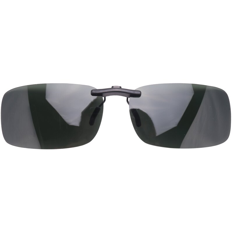 Unisex Clear Dark Green Polarized Lens Sunglasses Clip On Eyeglasses