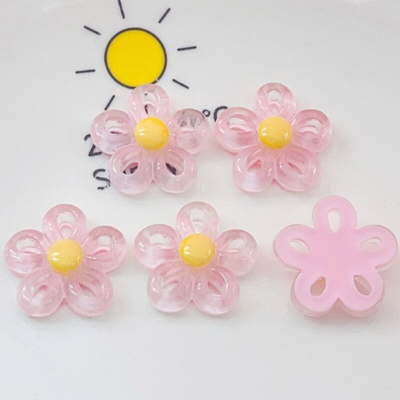 5 Farben 23 23 mm kleine fünfblättrige Blumen-Charm-Anhänger für Frauen DIY bunt