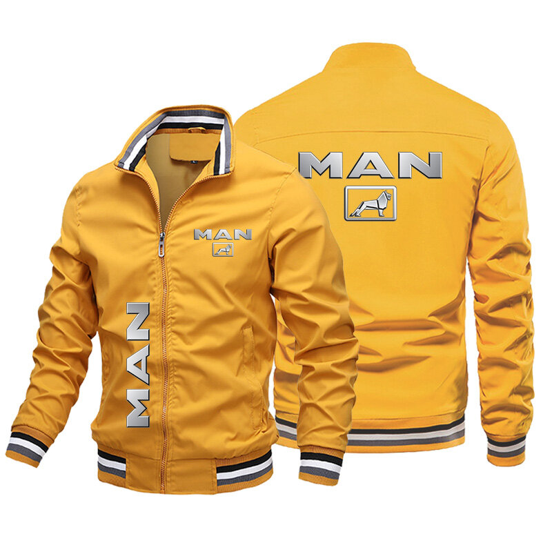 Jaket bertudung Logo truk pria musim semi musim gugur baru 2024 Fashion lengan panjang ritsleting katun Hip-Hop Harajuku jaket kasual