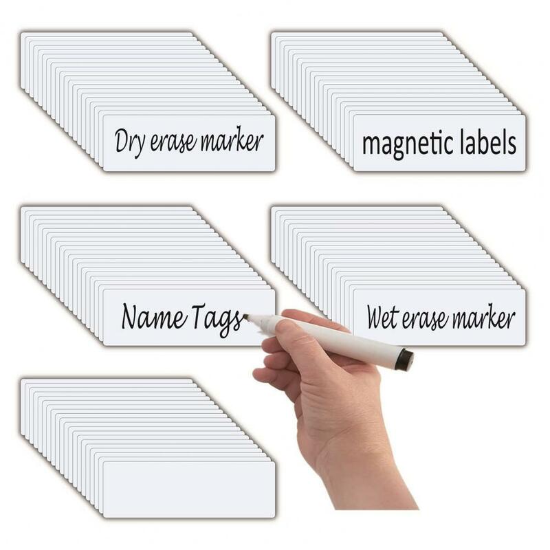 Etiquetas magnéticas impermeáveis, organizar, personalizar, reutilizar para sala de aula, casa, escritório