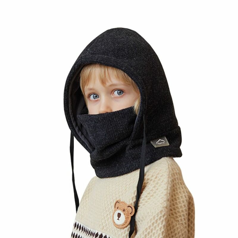 Masque de cou thermique stéréoscopique pour enfants, bonnet à capuche coupe-vent, masque intégral fait main, écharpe en tricot chaud, casquettes pour enfants
