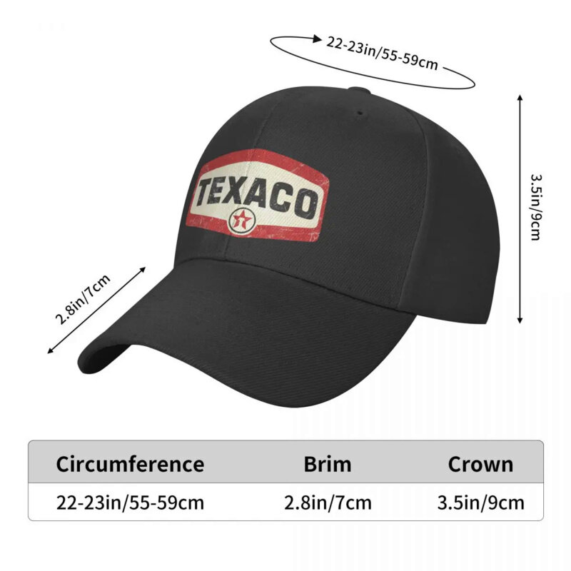 قبعة بيسبول للجنسين بشعار Texaco للكبار ، قبعة أب قابلة للتعديل ، قبعات رياضية أنيقة ، عتيقة وبديعة
