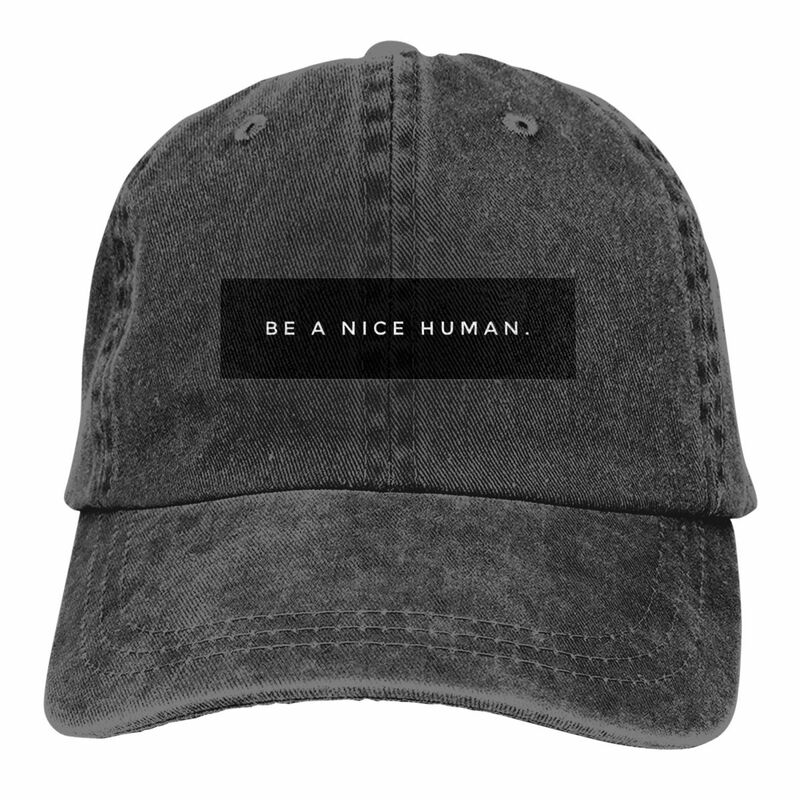 빈티지 BE A NICE HUMAN 남성 여성 야구 모자, 고민 워싱 스냅백 캡, 야외 달리기 골프 선물 모자