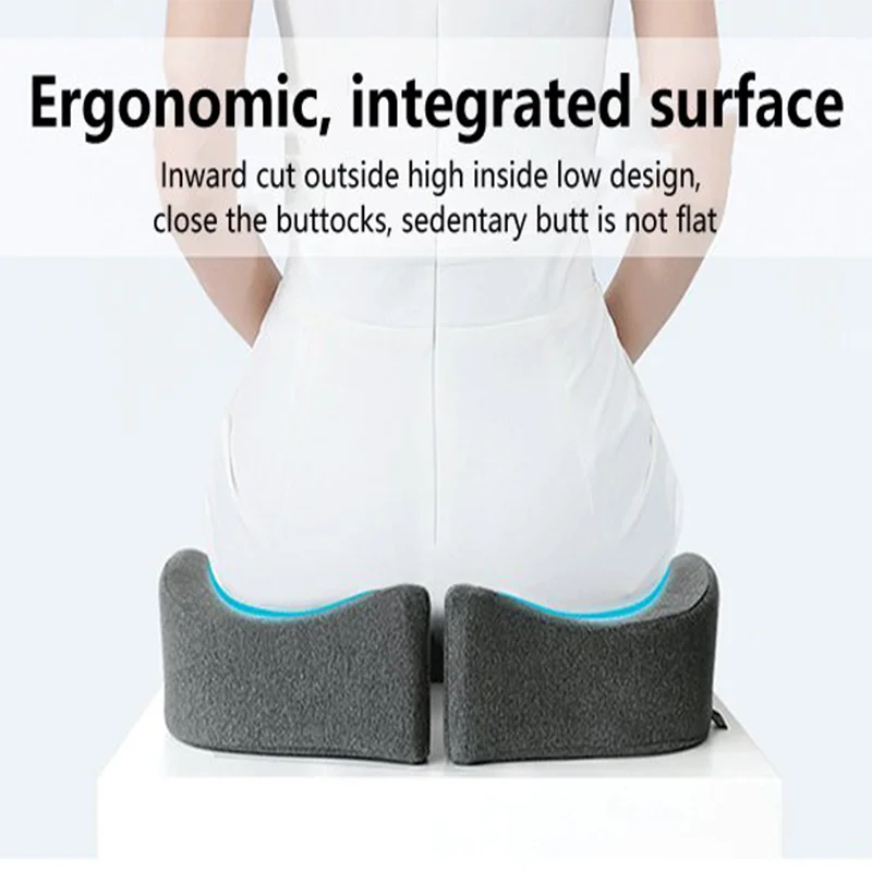 Cojín de espuma viscoelástica para asiento de coche, almohada ortopédica para silla de oficina, soporte para cintura y espalda, juegos de almohadillas de masaje para cadera