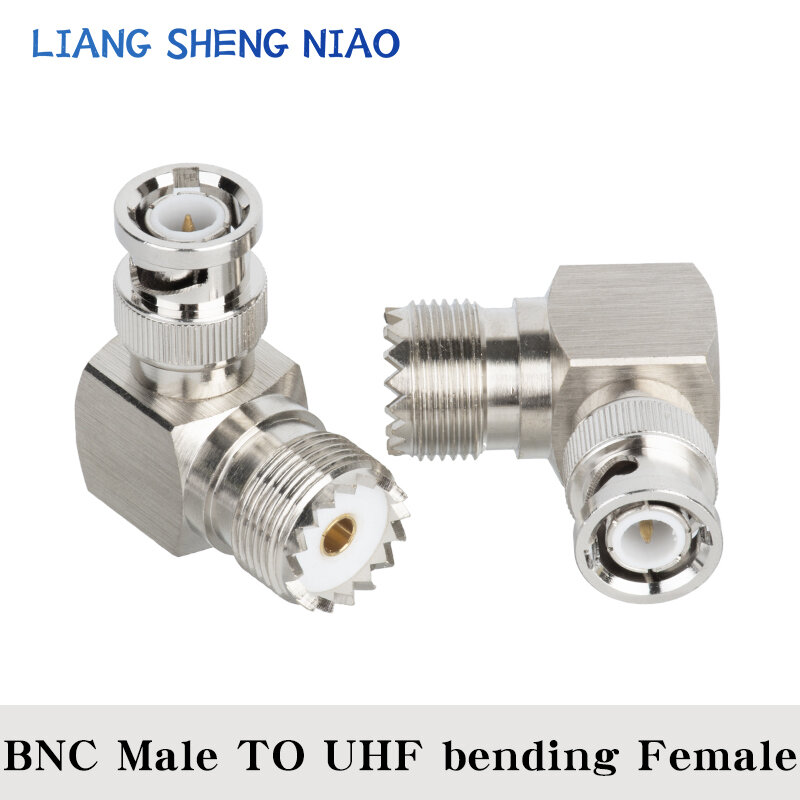 1pcs UHF SO239 PL259 TO BNC Connector BNC Male Jack To UHF bending Female Plug SL16 RF Coax Connector Straight Adapter 90 degree