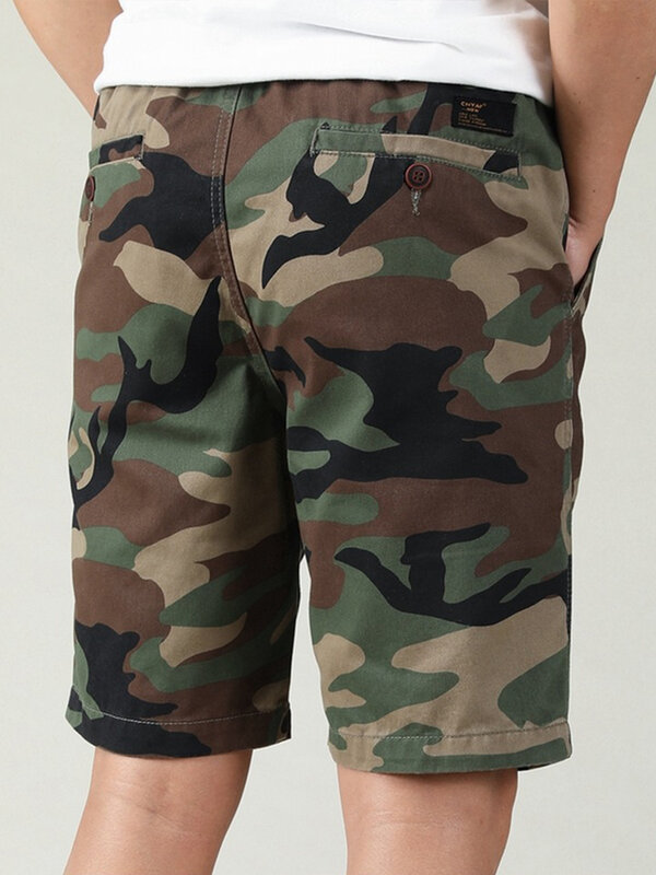 Letnie spodenki z zmiękczana bawełna kamuflaż militarne proste dla mężczyzn damskie do kolan spodnie Streetwear Casual moro spodnie plażowe