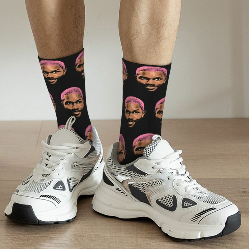 Funny Frank O-Ocean Head Design Theme Crew Socks accessori per calzini da uomo con stampa flessibile