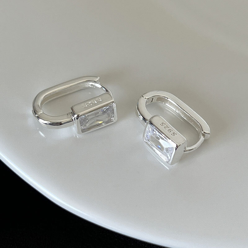 XIYANIKE Minimalistischen Geometrische Weiß Zirkon Ohrringe Für Frauen Mädchen Koreanische Mode Neue Schmuck Damen Geschenk Party серьги женские