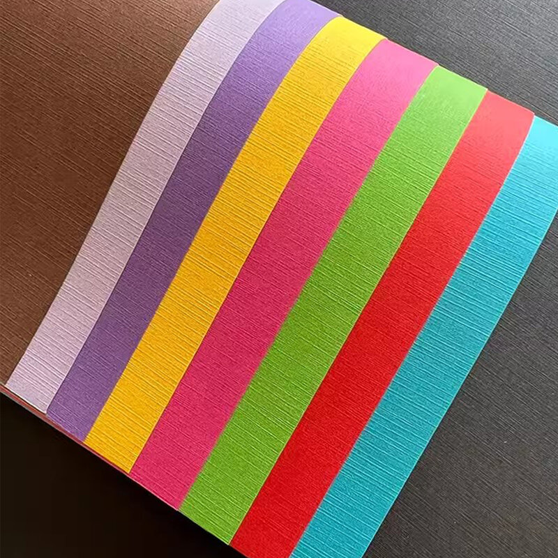 Papel de cartulina texturizado de Color A3, 50 hojas, 230GSM, papel de Color de textura tenue, estampado de doble cara, papel grueso para manualidades Premium