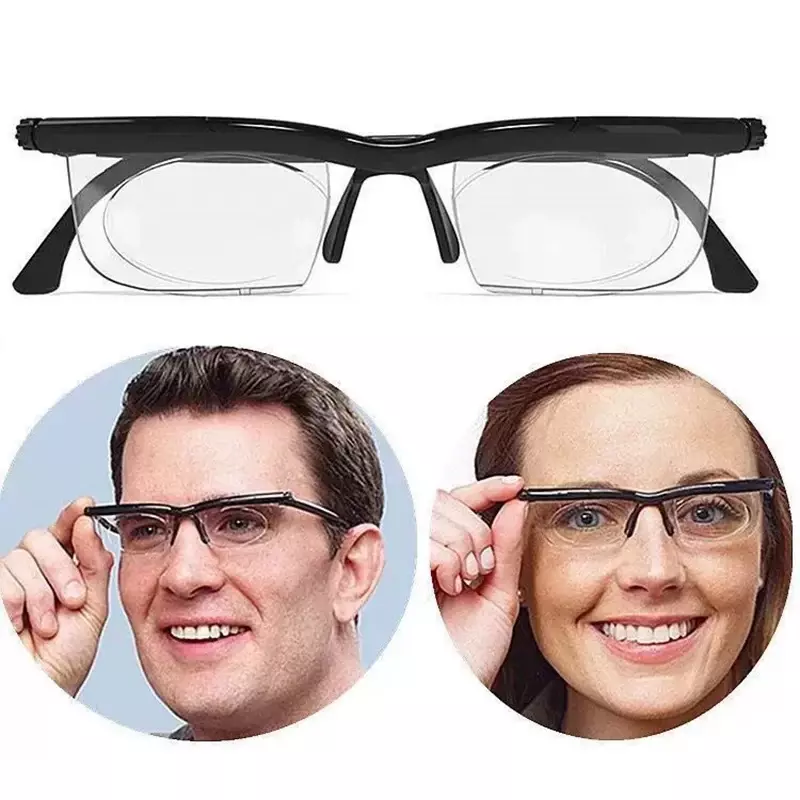 Kacamata lensa kekuatan dapat diatur, kacamata pelindung jarak fokus variabel penglihatan Zoom