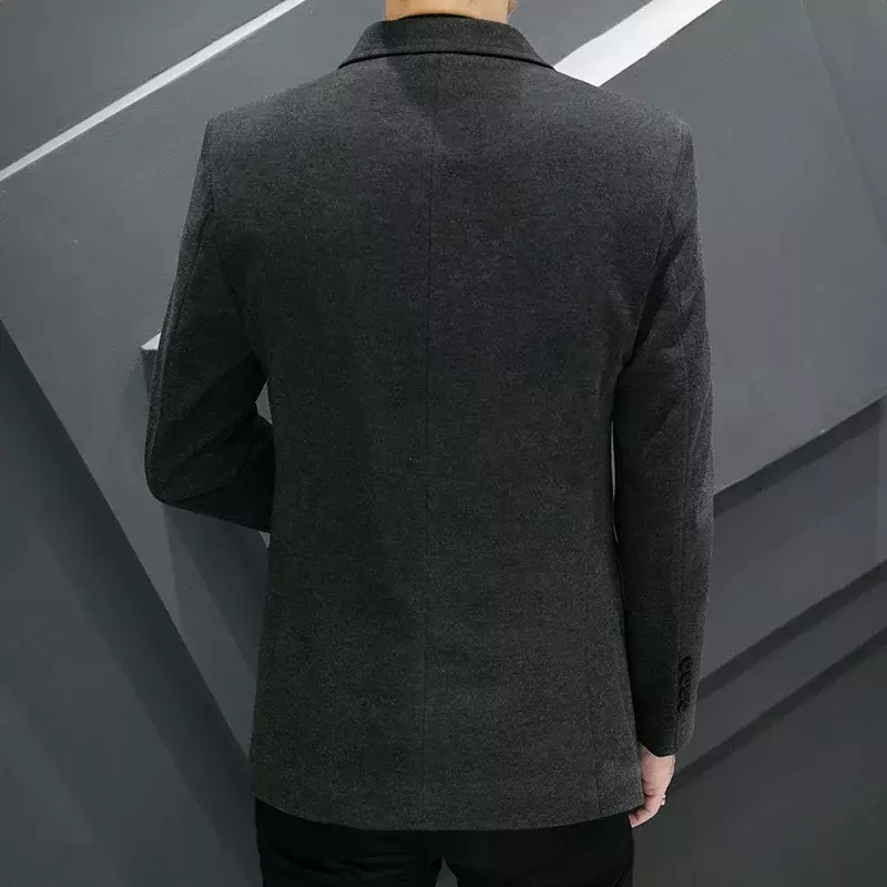 Мужской Блейзер в британском стиле, Простой деловой приталенный пиджак, модная трендовая одежда для мужчин, лучший джентльмен