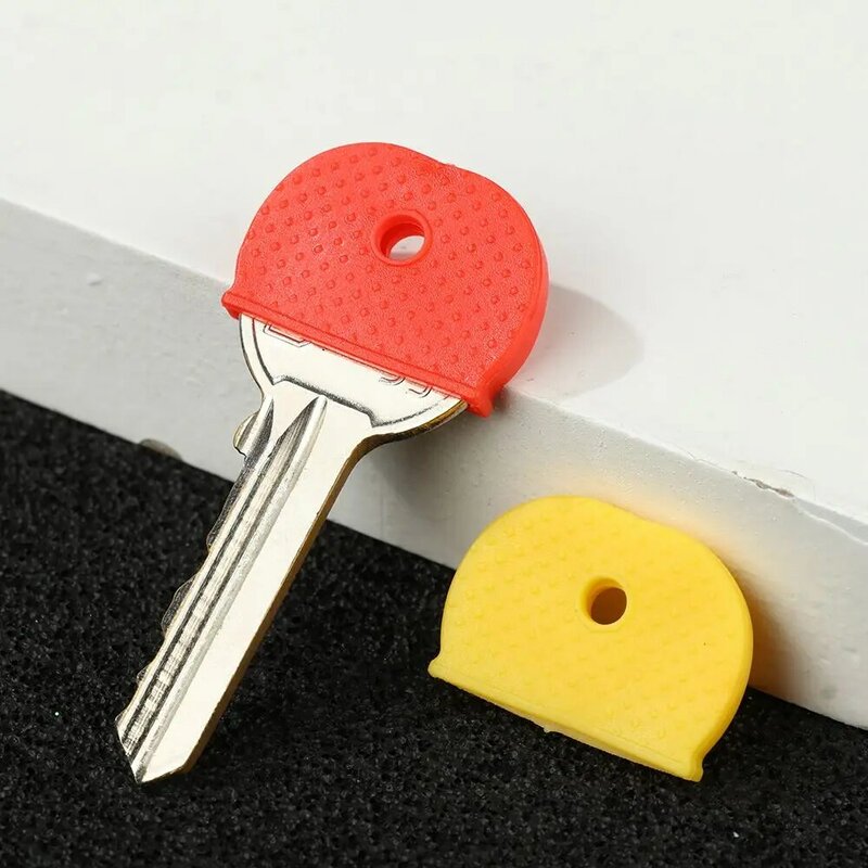 12/24/32Pcs ซิลิโคนยืดหยุ่น Organizer ป้ายหมวกครอบคลุม Key Identifier พวงกุญแจแหวน Topper Key ผู้ถือ