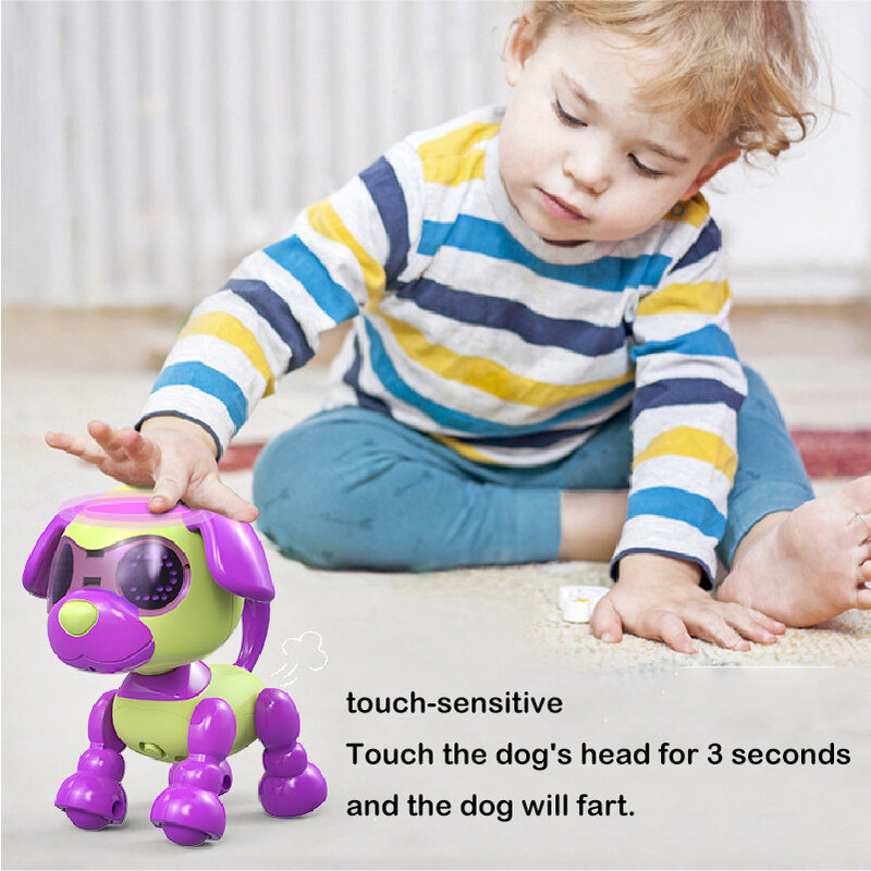 Perro Robot inteligente de rábano 3D para niños, juguetes eléctricos Táctiles con Sensor, divertido y creativo, súper lindo
